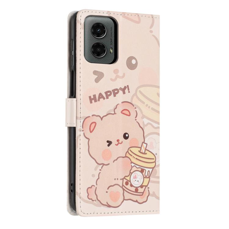 For Moto G 5G 2024 / G Play 2024 Colorful Painting Vegan Leather Phone Case with Lanyard