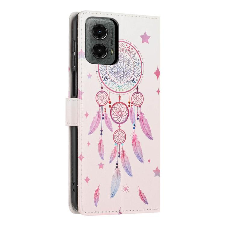 For Moto G 5G 2024 / G Play 2024 Colorful Painting Vegan Leather Phone Case with Lanyard
