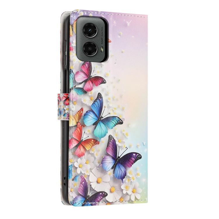 For Moto G 5G 2024 / G Play 2024 Colorful Painting Vegan Leather Phone Case with Lanyard