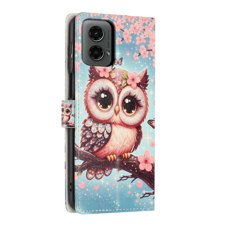 For Moto G 5G 2024 / G Play 2024 Colorful Painting Vegan Leather Phone Case with Lanyard