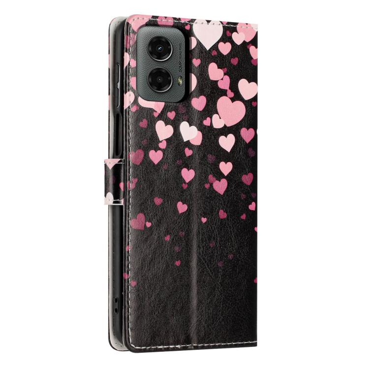 For Moto G 5G 2024 / G Play 2024 Colorful Painting Vegan Leather Phone Case with Lanyard