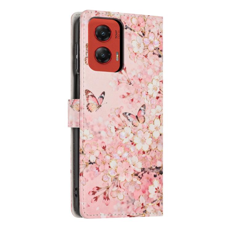 For Moto G Stylus 5G  - 2024 Colorful Painting Vegan Leather Phone Case with Lanyard