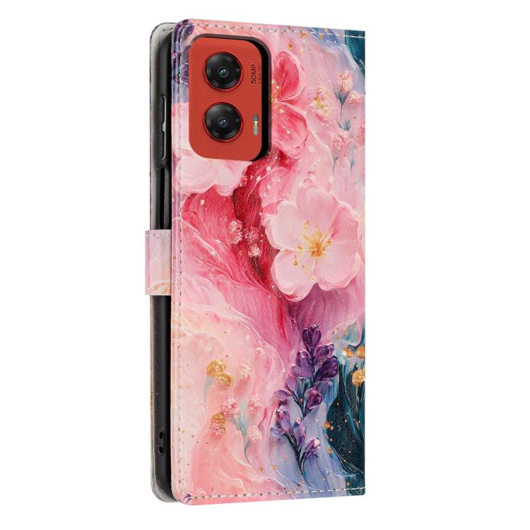 For Moto G Stylus 5G  - 2024 Colorful Painting Vegan Leather Phone Case with Lanyard