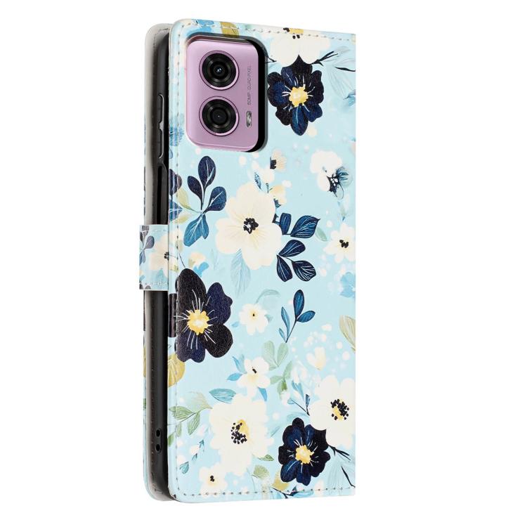 For Moto G04 / G24 Colorful Painting Vegan Leather Phone Case with Lanyard