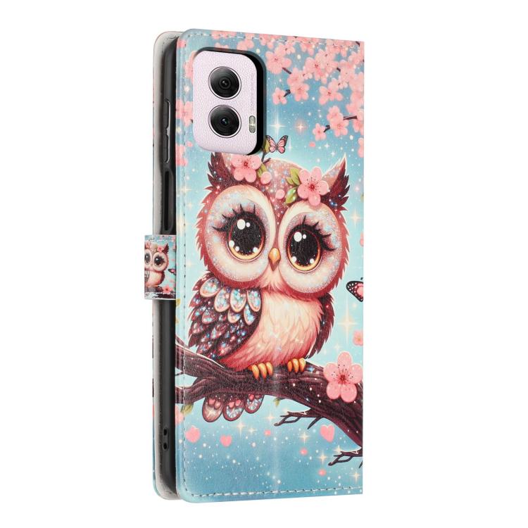 For Moto G Power 2024 Colorful Painting Vegan Leather Phone Case with Lanyard