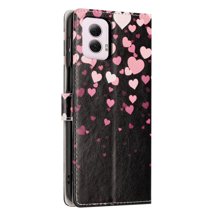 For Moto G Power 2024 Colorful Painting Vegan Leather Phone Case with Lanyard