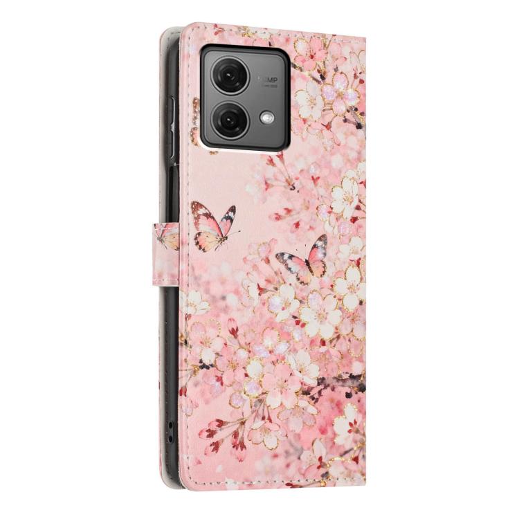 For Moto G84 Colorful Painting Vegan Leather Phone Case with Lanyard