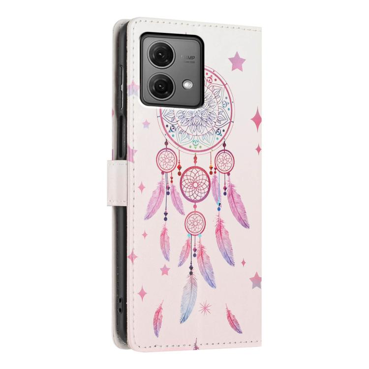 For Moto G84 Colorful Painting Vegan Leather Phone Case with Lanyard