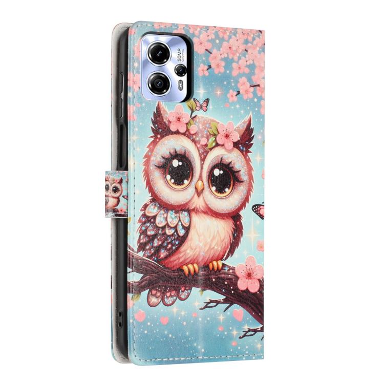 For Moto G13 Colorful Painting Vegan Leather Phone Case with Lanyard