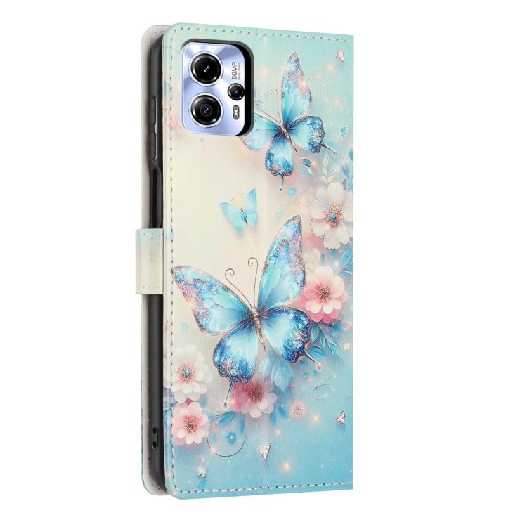 For Moto G13 Colorful Painting Vegan Leather Phone Case with Lanyard