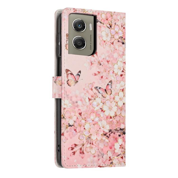 For Moto G06 / G06 Power 4G Colorful Painting Vegan Leather Phone Case with Lanyard