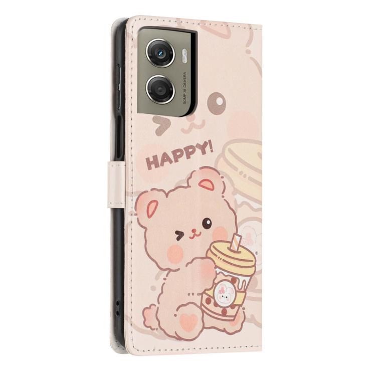For Moto G06 / G06 Power 4G Colorful Painting Vegan Leather Phone Case with Lanyard