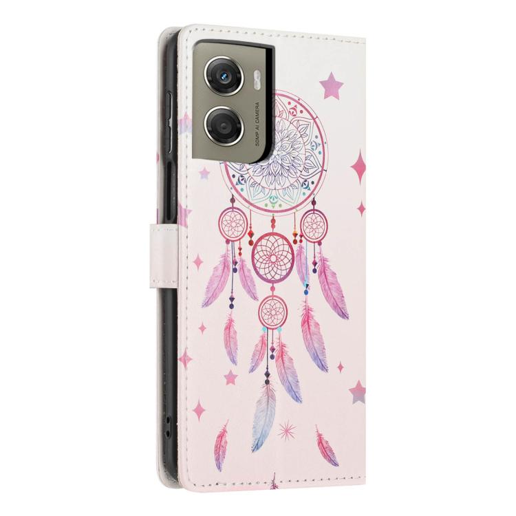 For Moto G06 / G06 Power 4G Colorful Painting Vegan Leather Phone Case with Lanyard
