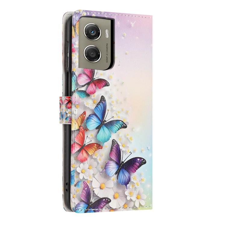 For Moto G06 / G06 Power 4G Colorful Painting Vegan Leather Phone Case with Lanyard