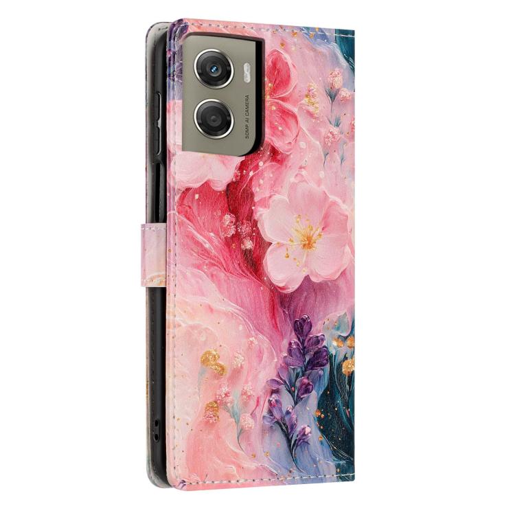 For Moto G06 / G06 Power 4G Colorful Painting Vegan Leather Phone Case with Lanyard