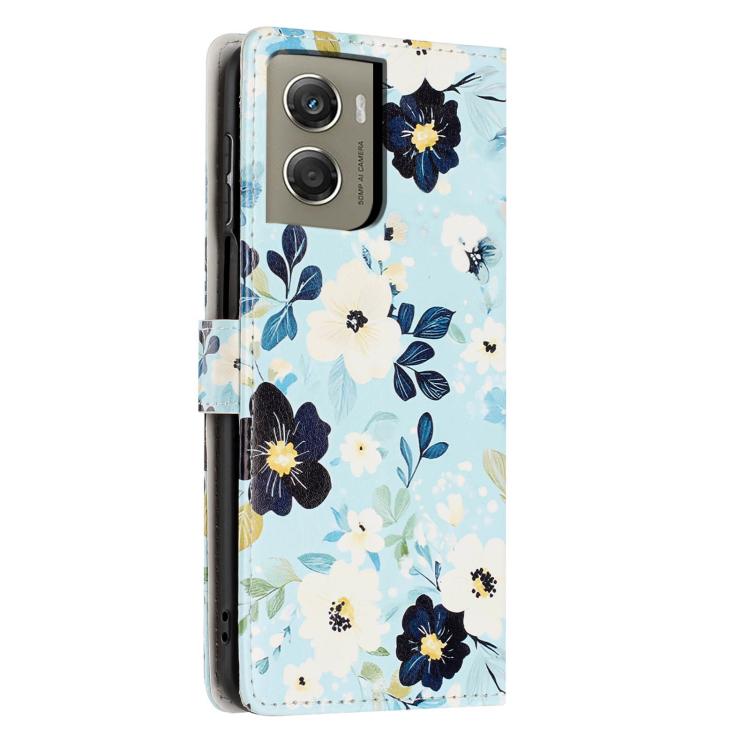 For Moto G06 / G06 Power 4G Colorful Painting Vegan Leather Phone Case with Lanyard