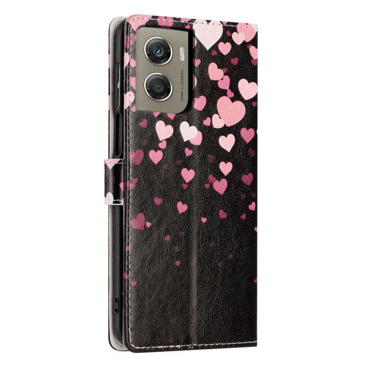 For Moto G06 / G06 Power 4G Colorful Painting Vegan Leather Phone Case with Lanyard