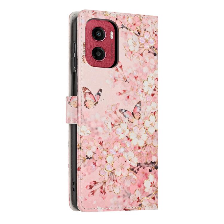 For Moto G05 Colorful Painting Vegan Leather Phone Case with Lanyard