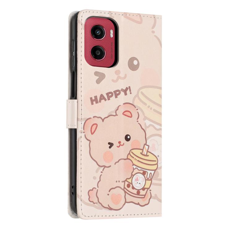 For Moto G05 Colorful Painting Vegan Leather Phone Case with Lanyard