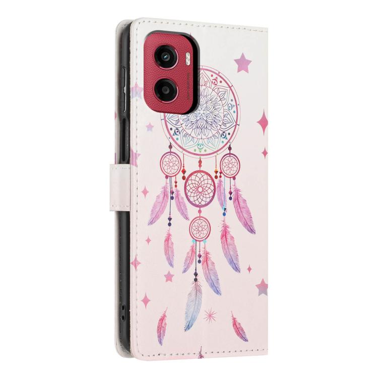 For Moto G05 Colorful Painting Vegan Leather Phone Case with Lanyard