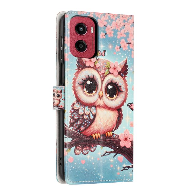 For Moto G05 Colorful Painting Vegan Leather Phone Case with Lanyard