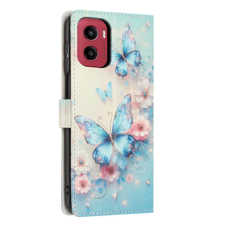 For Moto G05 Colorful Painting Vegan Leather Phone Case with Lanyard
