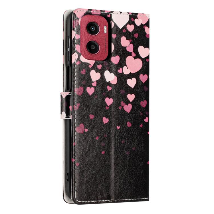 For Moto G05 Colorful Painting Vegan Leather Phone Case with Lanyard