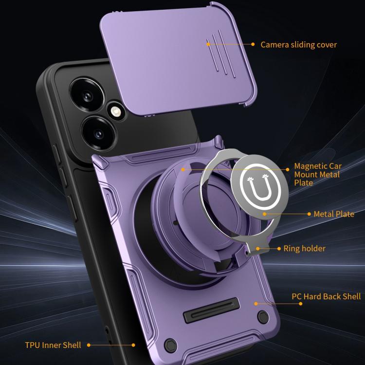 For Honor 400 5G Global 156.5mm Sliding Camshield Holder Magnetic Phone Case