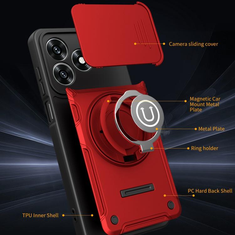 For Honor X5c 4G / X5c Plus Sliding Camshield Holder Magnetic Phone Case