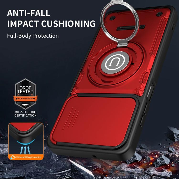 For Honor X5c 4G / X5c Plus Sliding Camshield Holder Magnetic Phone Case