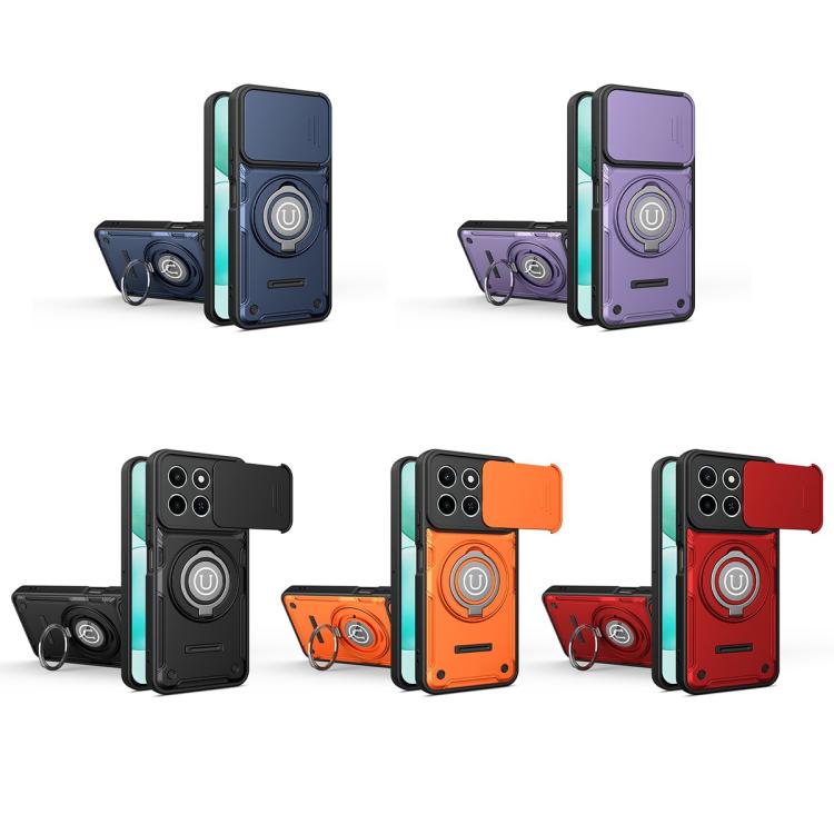 For Honor X6c 4G Sliding Camshield Holder Magnetic Phone Case