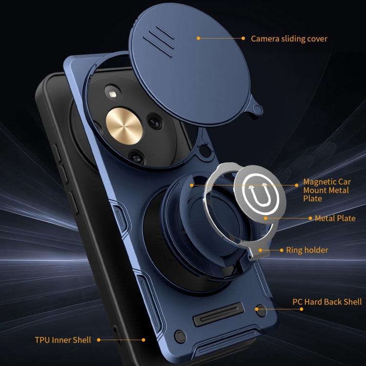 For Honor X9d / X70 5G Sliding Camshield Holder Magnetic Phone Case