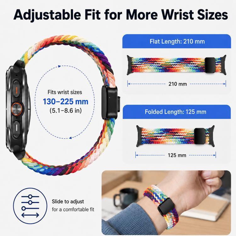 For Galaxy Watch8 / 8 Classic 5 Pack xDfind Magnetic Buckle Nylon Braid Loop Watch Band