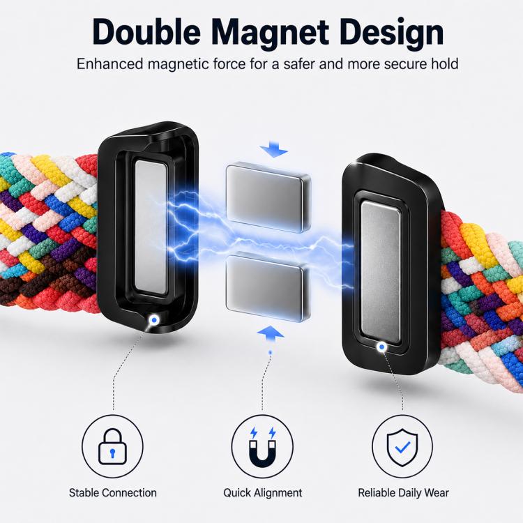 For Galaxy Watch8 / 8 Classic 5 Pack xDfind Magnetic Buckle Nylon Braid Loop Watch Band