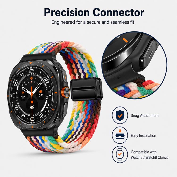 For Galaxy Watch8 / 8 Classic 5 Pack xDfind Magnetic Buckle Nylon Braid Loop Watch Band