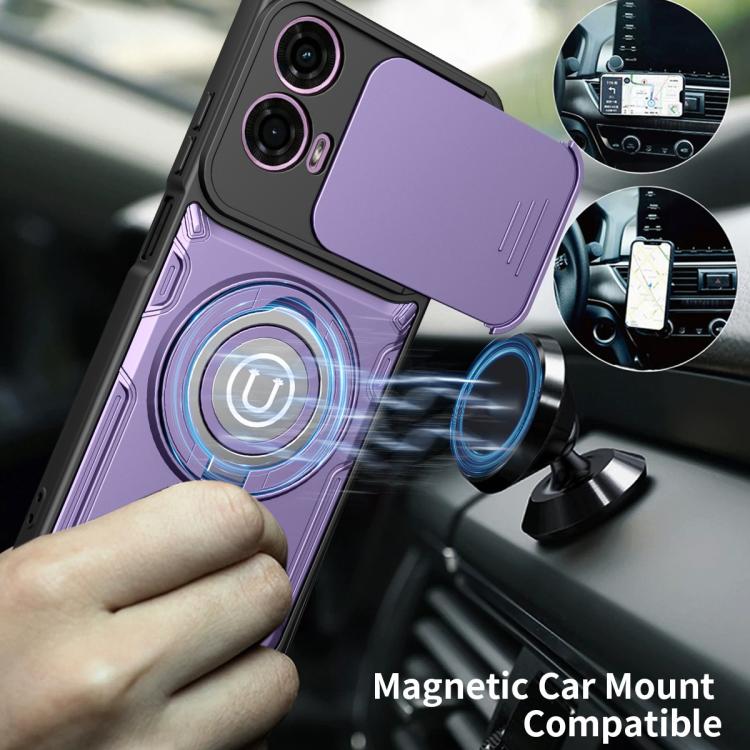 For Motorola Moto G04 / G24 / E14 Sliding Camshield Holder Magnetic Phone Case