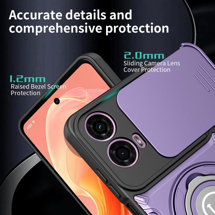 For Motorola Moto G04 / G24 / E14 Sliding Camshield Holder Magnetic Phone Case