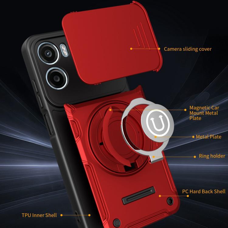 For Motorola Moto G05 / E15 Sliding Camshield Holder Magnetic Phone Case