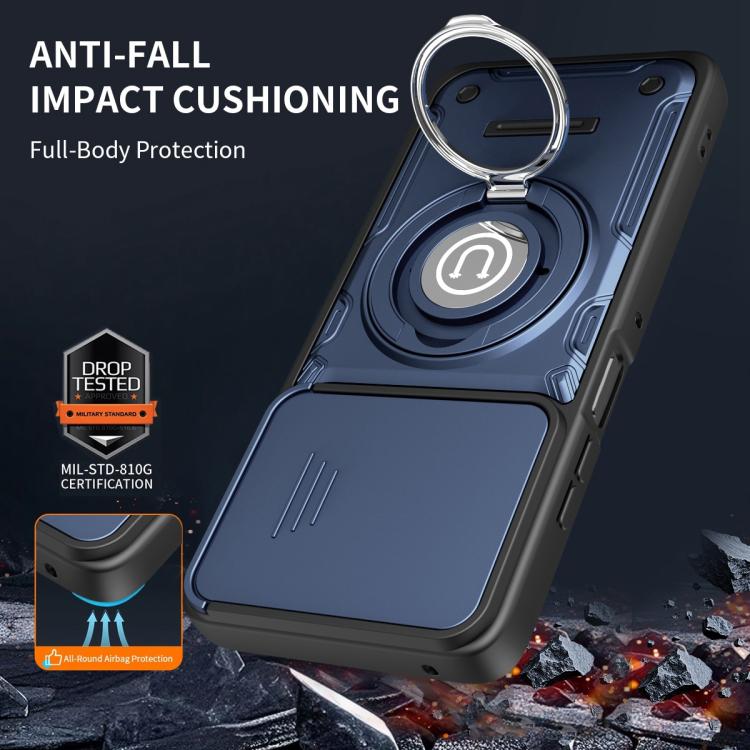 For Motorola Moto G15 / G15 Power Sliding Camshield Holder Magnetic Phone Case