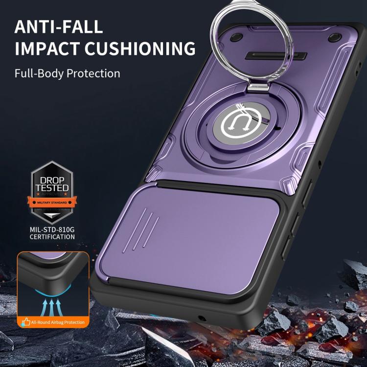 For Motorola Moto G35 Sliding Camshield Holder Magnetic Phone Case