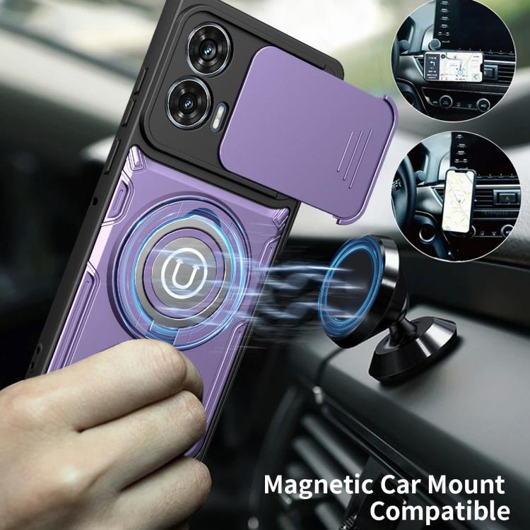 For Motorola Moto G35 Sliding Camshield Holder Magnetic Phone Case