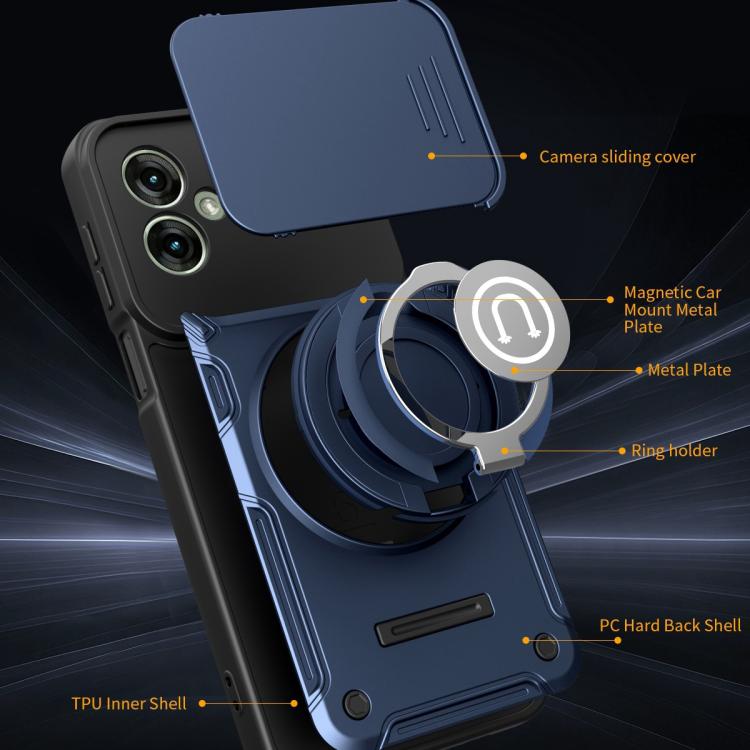 For Motorola Moto G55 Sliding Camshield Holder Magnetic Phone Case