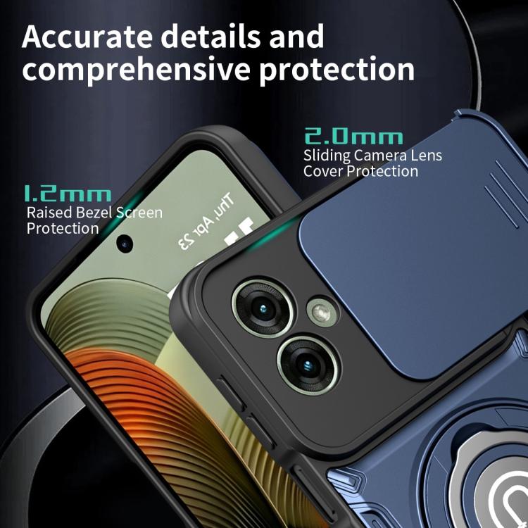 For Motorola Moto G55 Sliding Camshield Holder Magnetic Phone Case