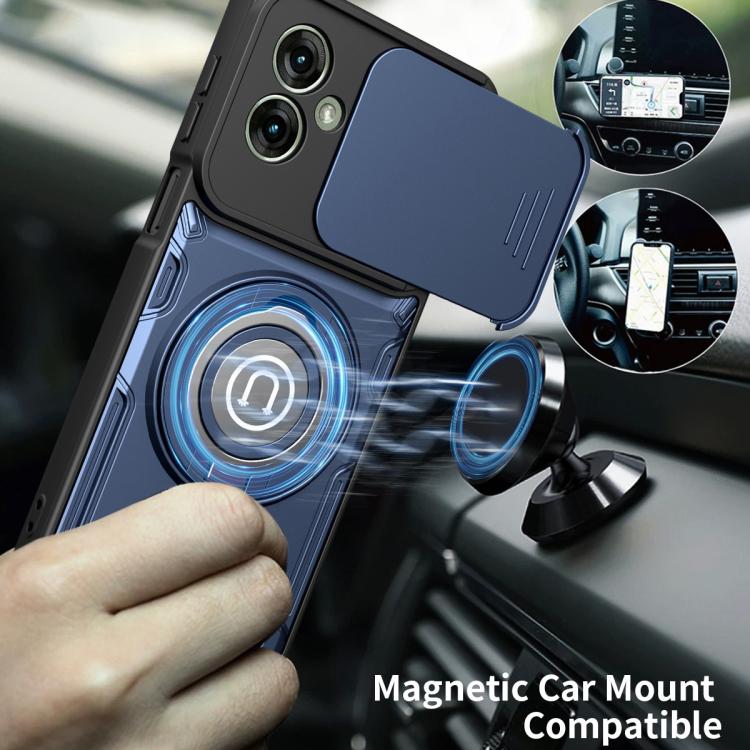 For Motorola Moto G55 Sliding Camshield Holder Magnetic Phone Case