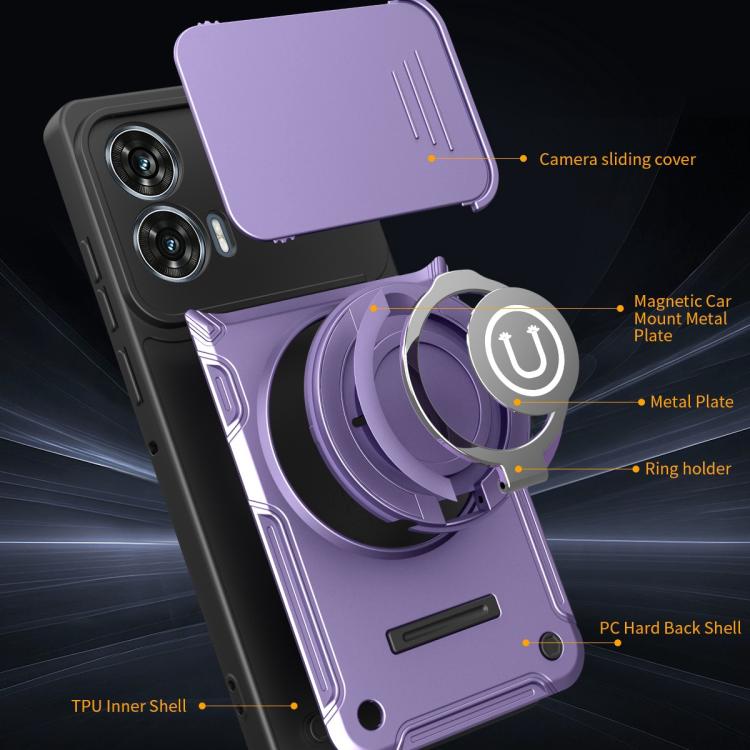 For Motorola Moto G85 / G96 5G Sliding Camshield Holder Magnetic Phone Case