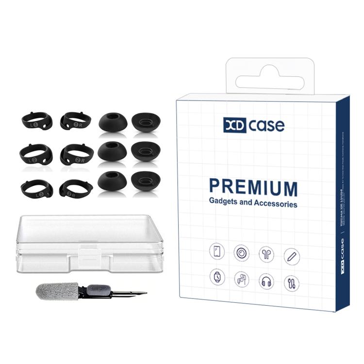 For Bose QuietComfort Earbuds II / Ultra / Sport XDcase 6 Pairs Replacement Silicone Ear Tips & Ear Hooks Kit, S/M/L Size, Cleaning Brush Color Random