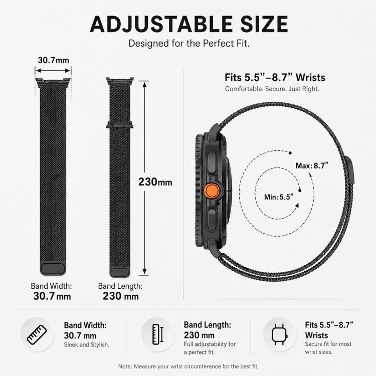 For Galaxy Watch8 / 8 Classic 5 Pack xDfind Milanese Magnetic Metal Watch Band