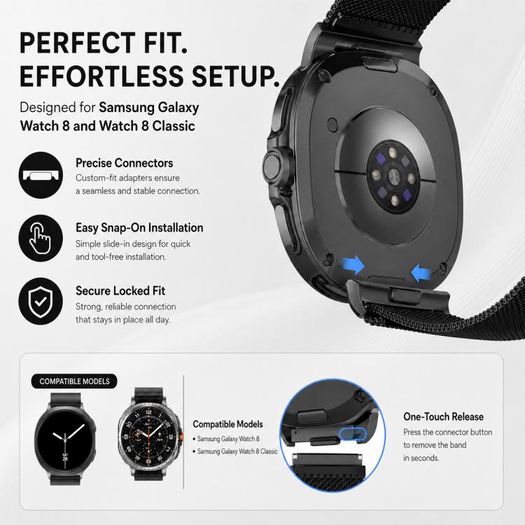 For Galaxy Watch8 / 8 Classic 5 Pack xDfind Milanese Magnetic Metal Watch Band