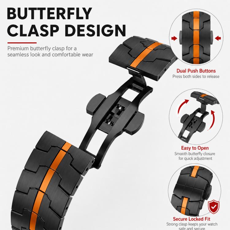 For Galaxy Watch8 / 8 Classic 5 Pack xDfind Butterfly Buckle Stainless Steel Watch Band