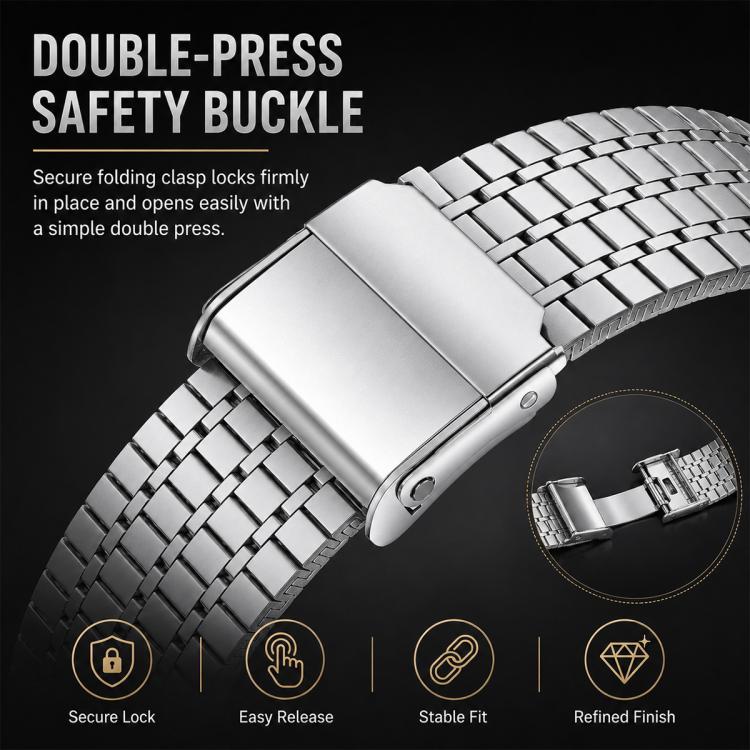 For Galaxy Watch8 / 8 Classic 5 Pack xDfind Seven Beads Buckle Stainless Steel Watch Band